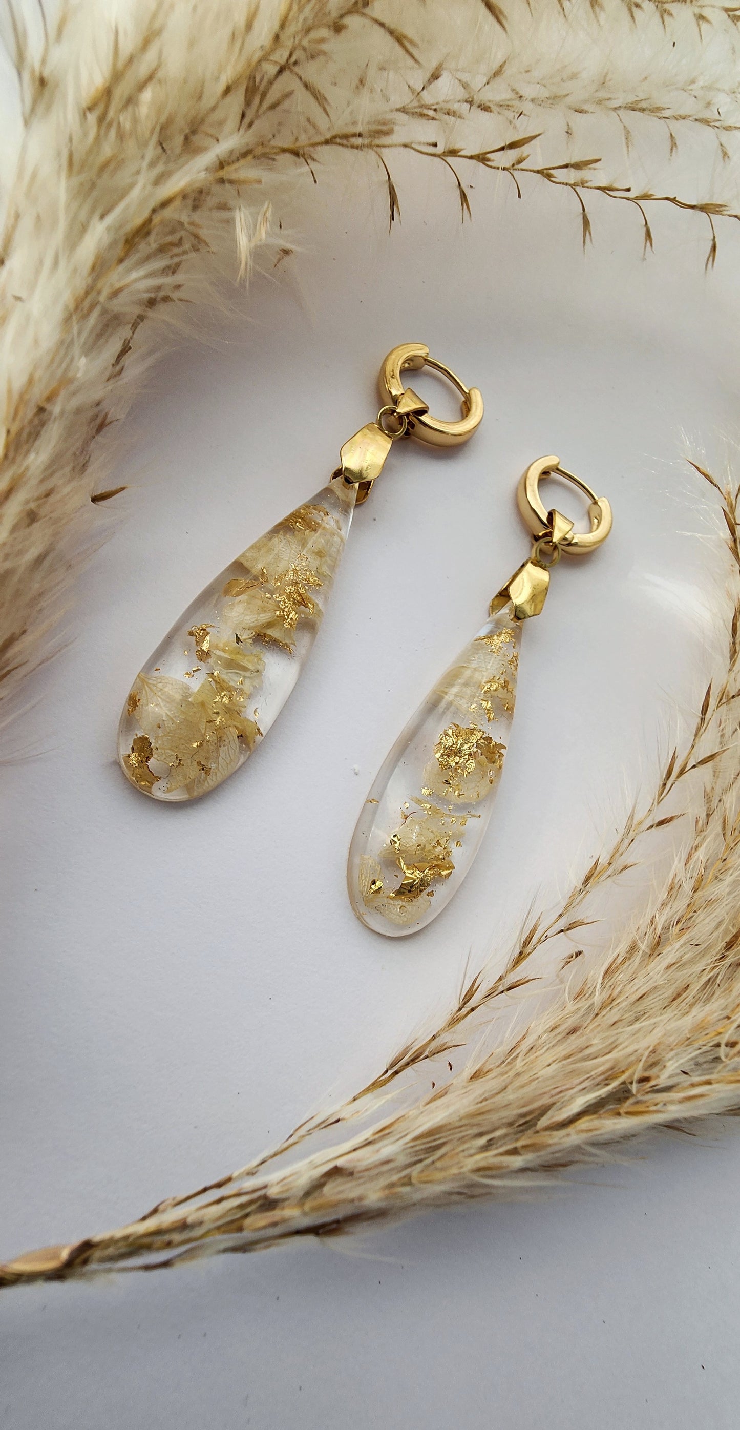 Large Tear Drop- Black and Gold Collection